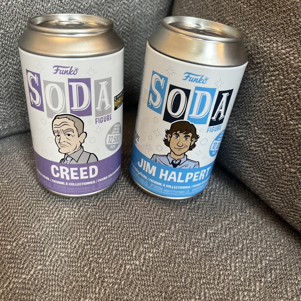 Jim Halpert (The Office) Common Funko Vinyl Soda Creed Lot Of Two Common New